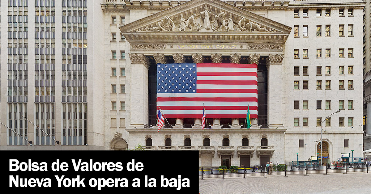 Bolsa de Valores de Nueva York opera a la baja