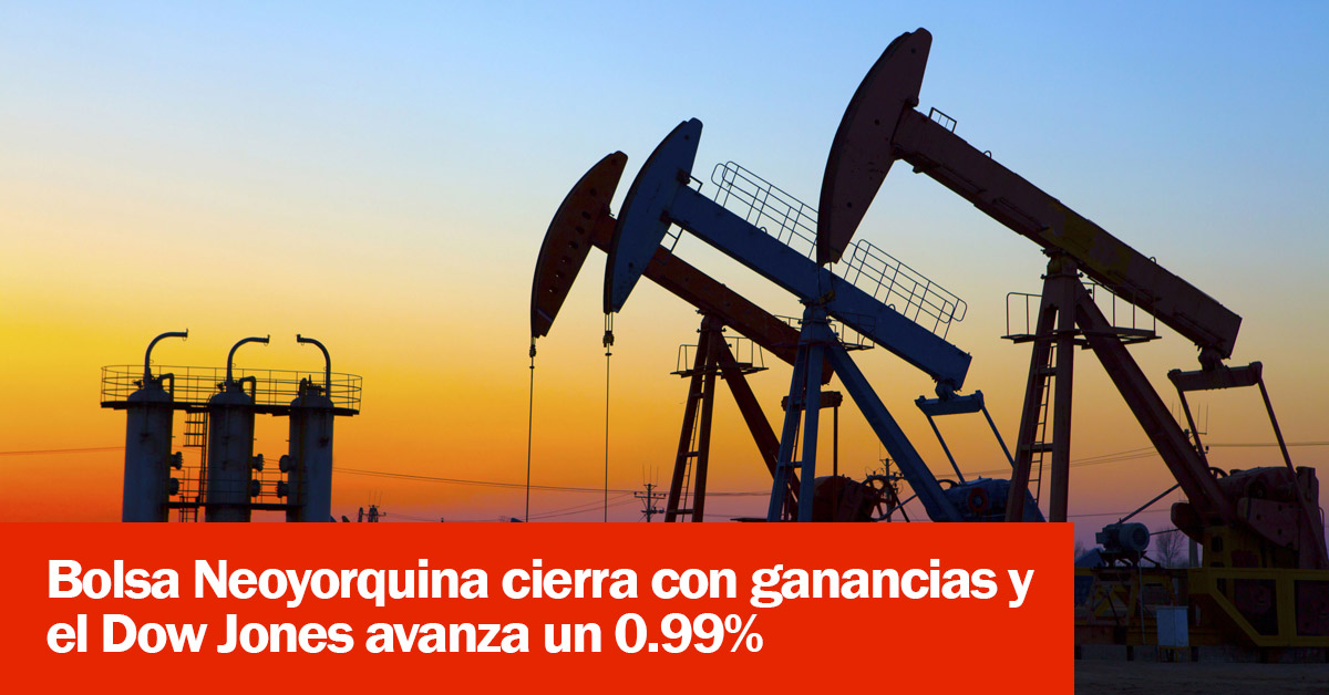 Bolsa Neoyorquina cierra con ganancias y el Dow Jones avanza un 0.99%%