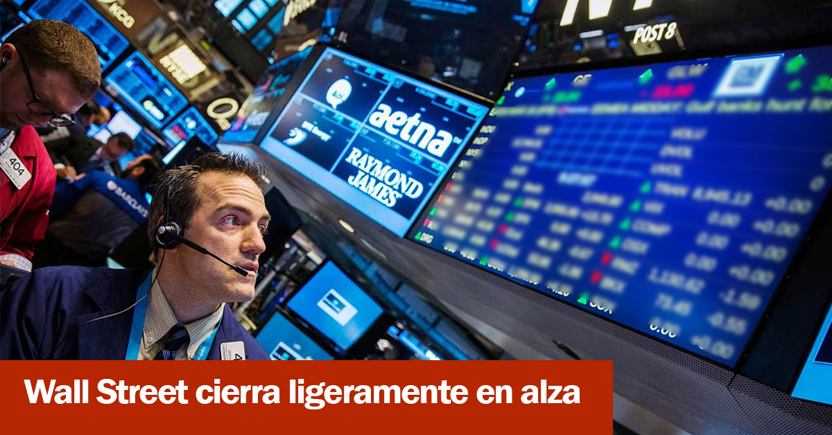 Wall Street cierra ligeramente en alza