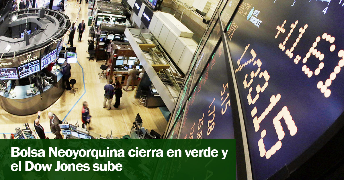 Bolsa Neoyorquina cierra en verde y el Dow Jones sube