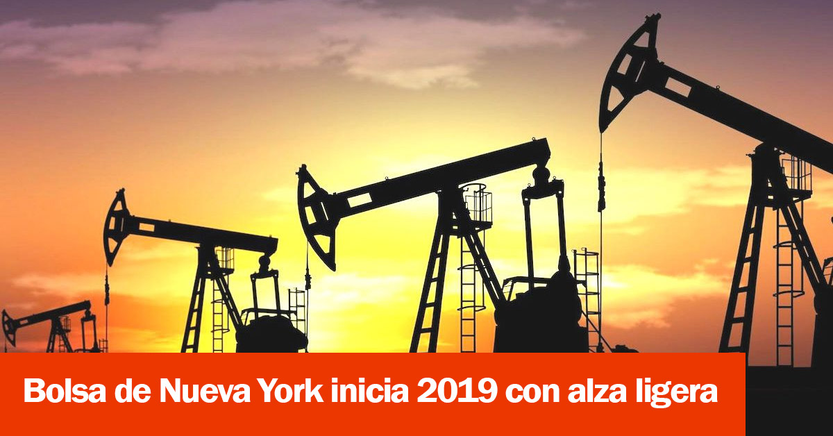 Bolsa de Nueva York inicia 2019 con alza ligera