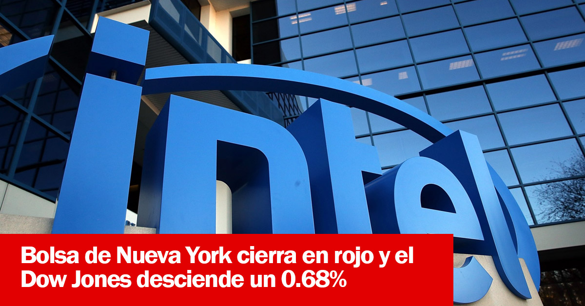 Bolsa de Nueva York cierra en rojo y el Dow Jones desciende un 0.68%