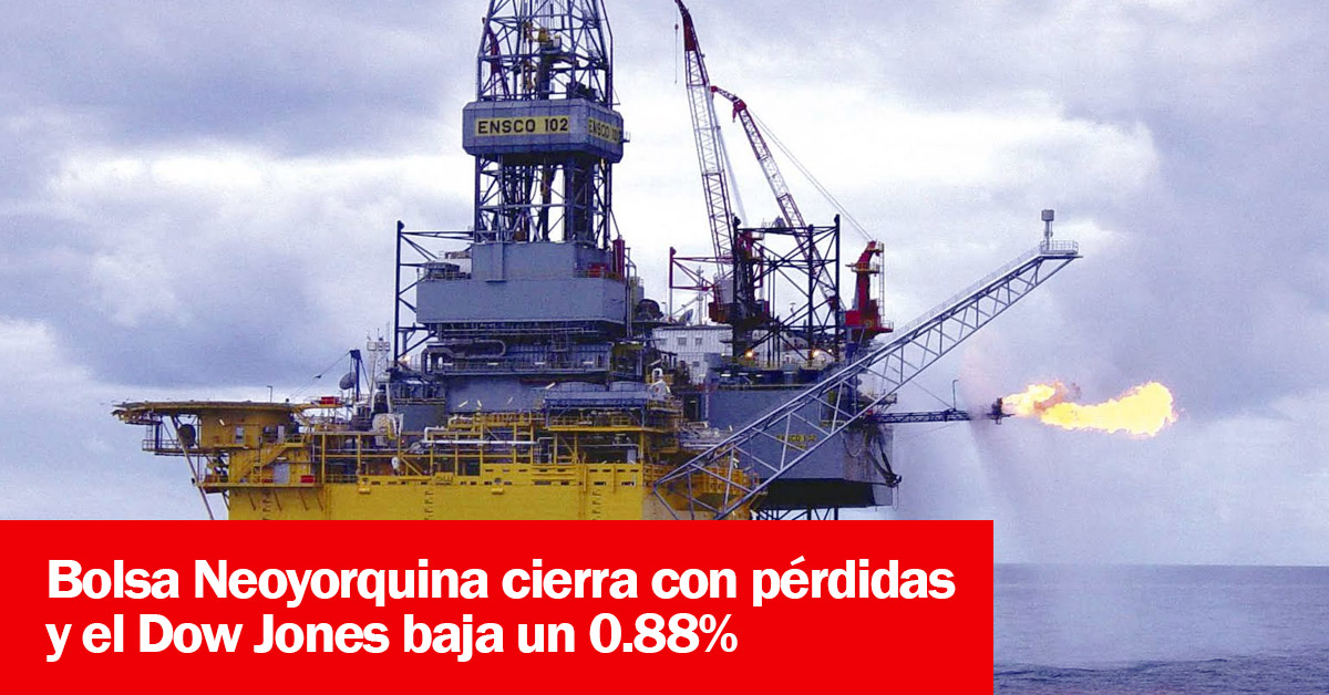 Bolsa Neoyorquina cierra con pérdidas y el Dow Jones baja un 0.88%