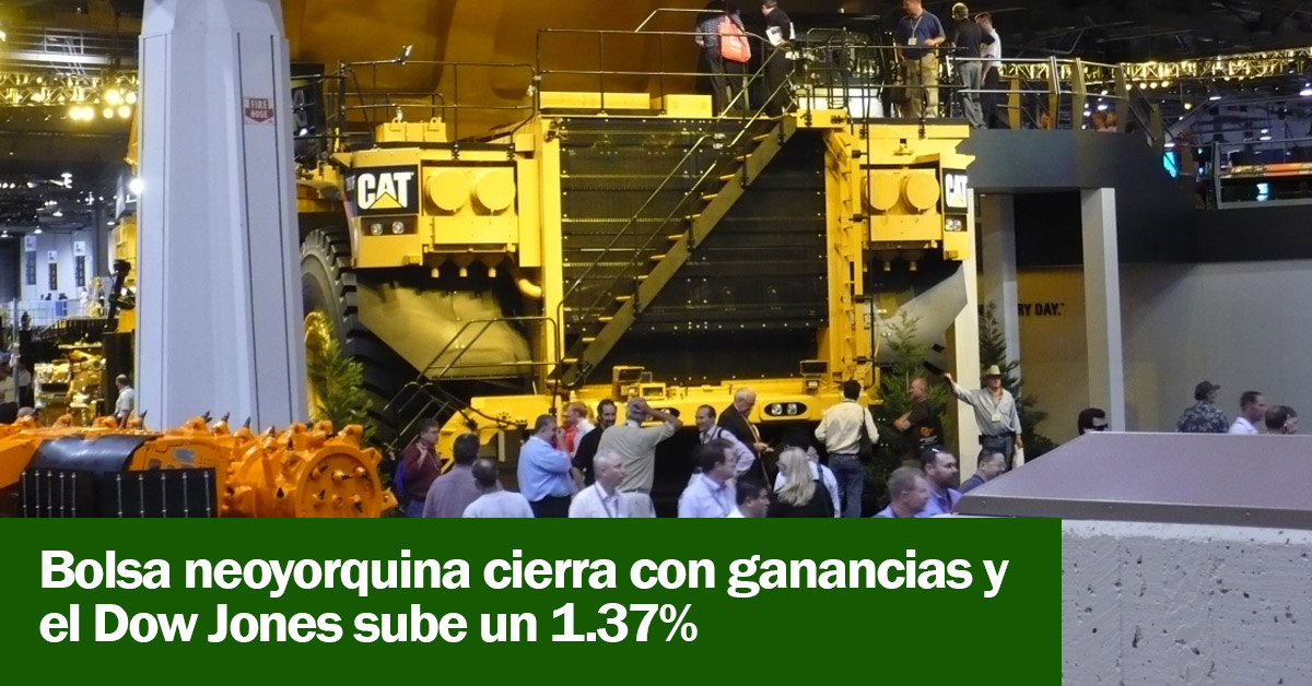 Bolsa neoyorquina cierra con ganancias y el Dow Jones sube un 1.37%