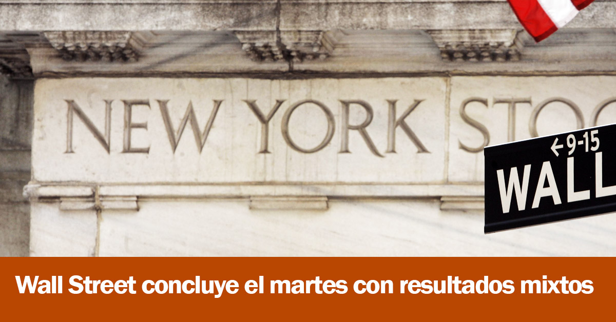 Wall Street concluye el martes con resultados mixtos