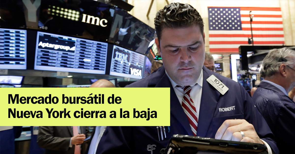 Mercado bursátil de Nueva York cierra a la baja