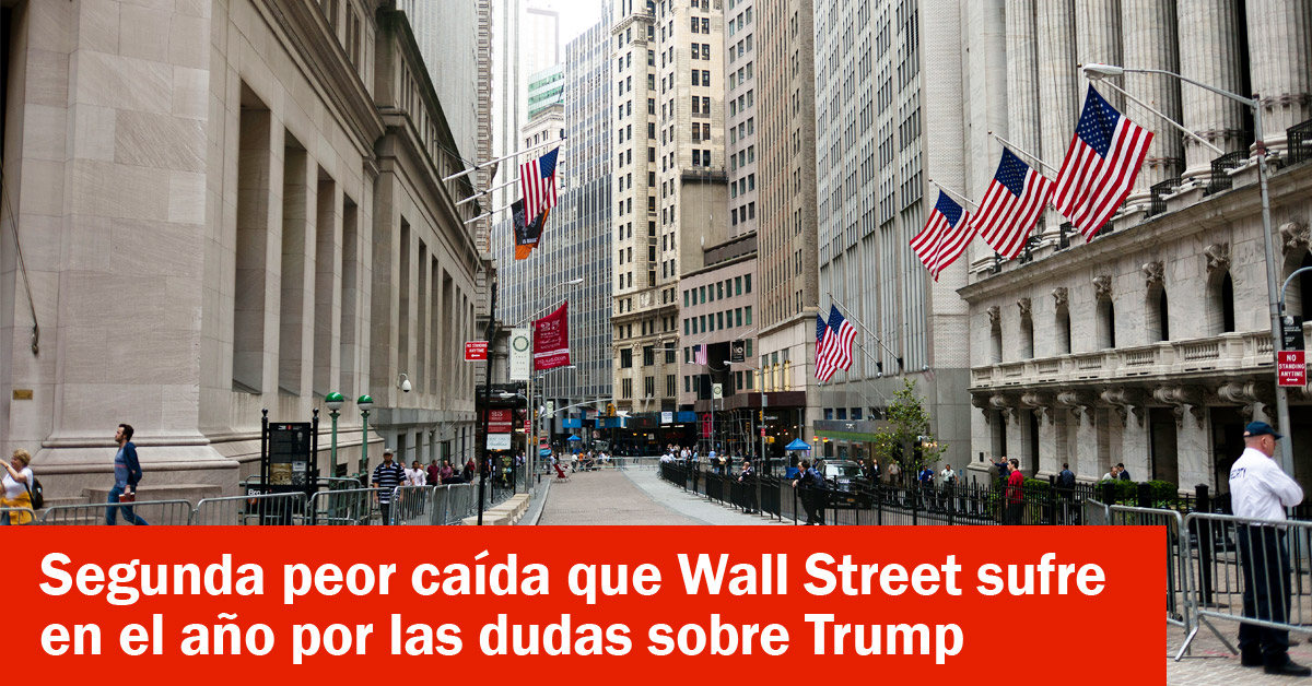 segunda peor caída que Wall Street sufre en el año por las dudas sobre Trump y el atentado de Barcelona