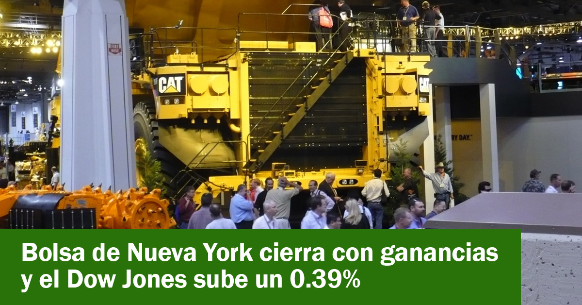 Bolsa de Nueva York cierra con ganancias y el Dow Jones sube un 0.39%