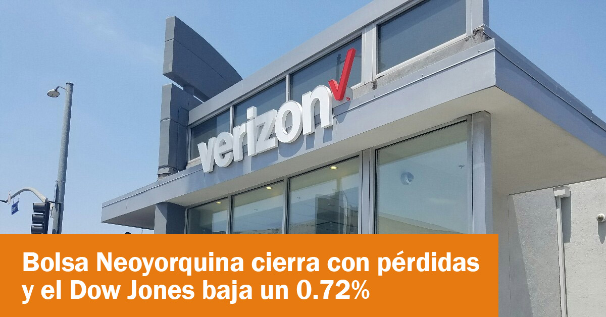 Bolsa Neoyorquina cierra con pérdidas y el Dow Jones baja un 0.72%