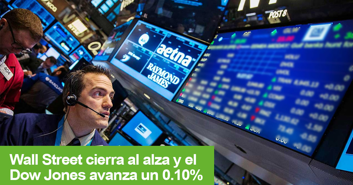 Wall Street cierra al alza y el Dow Jones avanza un 0.10%