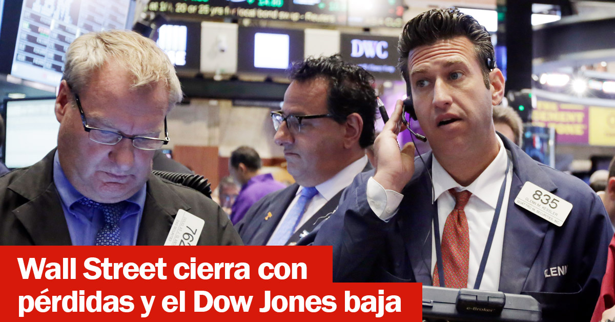 Wall Street cierra con pérdidas y el Dow Jones baja