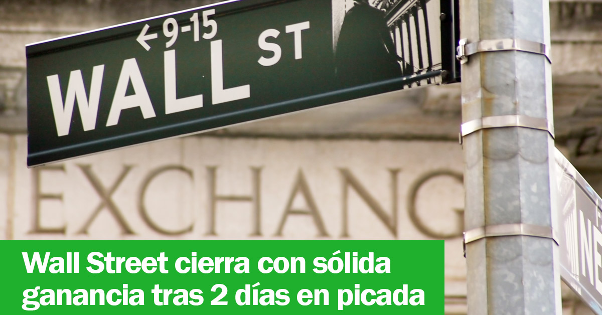 Wall Street cierra con sólida ganancia tras 2 días en picada